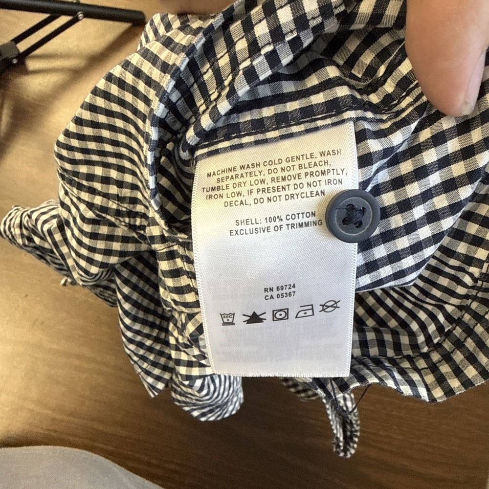 Columbia PFG Boys 3-6m One Piece Romper Navy White Gingham Fishing Outfit - Picture 4 of 5